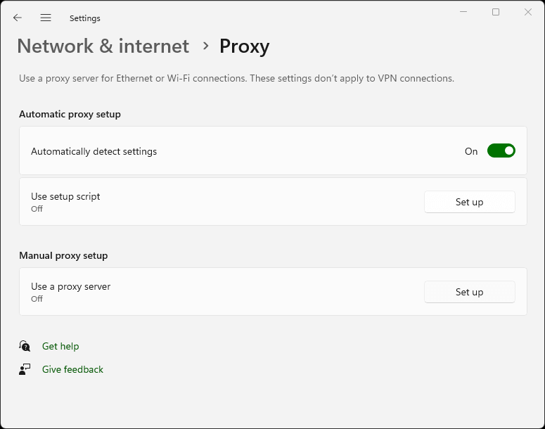 Chrome manual proxy setup
